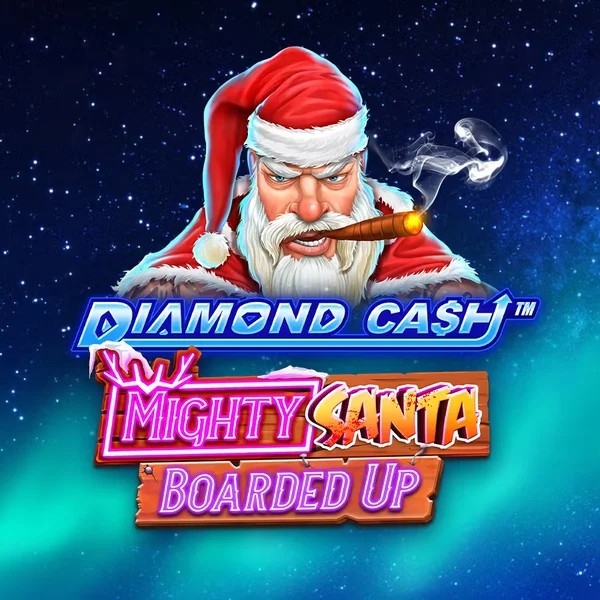 Diamond Cash Mighty Santa Boarded Up slot icon by Greentube, available at Wildroyal Casino