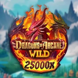 Dragons of Arcane Wild slot logo by Foxium at Wildroyal Casino