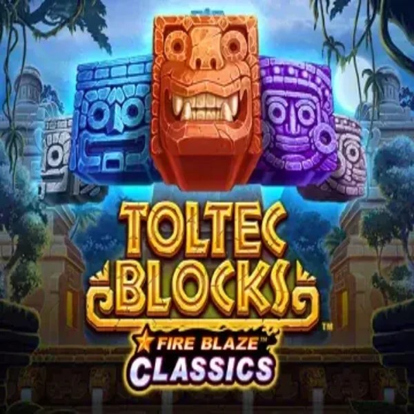 Fire Blaze: Toltec Blocks logo by Rarestone Gaming at Wildroyal Casino